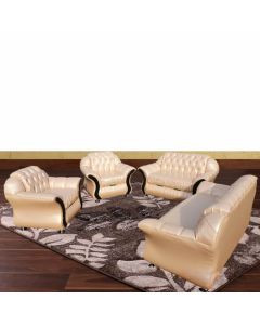 BUT- 6BB - 6 Places Modern BUTTERFLY Golden Brown Leather Sofa - MAM202110703