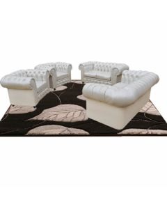 CHE-7FW - 7 Places - Chesterfield Cream White Leather Sofa, Very Solid - MAM15072088