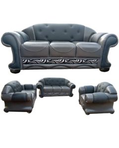 PER - 6GR - 6 Places - Grey  Black PERRY Leather Sofa, Very Comfortable - MAM070121500