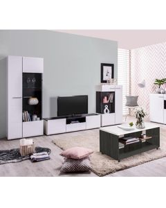 TVS - 3PC - Illuminated TV cabinet executed in Wood and glass, Very solid - MAM01112201