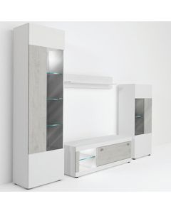 TVS - 4PC - Illuminated TV cabinet executed in Wood and glass, Very solid - MAM01112202