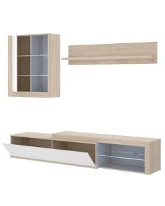 TVS - 4PC - Illuminated TV cabinet executed in Wood and glass, Very solid - MAM01132202