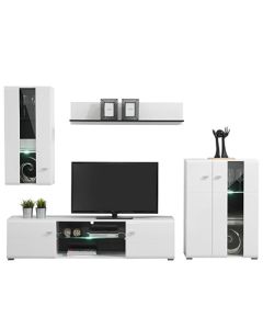 TVS - 4PC - Illuminated TV cabinet executed in Wood and glass, Very solid - MAM01132203