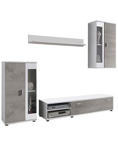 TVS - 4PC - Illuminated TV cabinet executed in Wood and glass, Very solid - MAM01122202