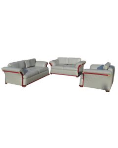 JUL - 6G - 6 seater - Royal Class JULE Grey Leather Sofa, Very Comfortable - MAM2021020601