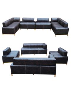 LEO-10C - 10 Places - Chocolate Leo Luxury Leather sofa, Very Solid - MAM1902600508