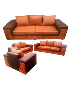 SAM-FCO -  Modern Chocolate and Orange Comfortable SAMARI Velour Sofa - MAM12082001