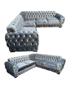 DRK- 6GG - 100 Percent Velvet, Modern Derick Comfortable L-Shape Sofa - MAM20222902