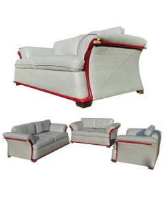 JUL - 6G - 6 seater - Royal Class JULE Grey Leather Sofa, Very Comfortable - MAM2021020601