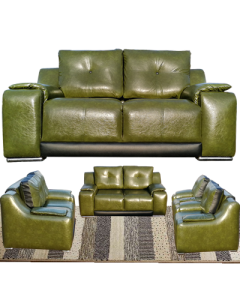 LEO - GRN-  Modern Olive Green LEONA Leather Sofa, Very Solid  Comfortable - MAM12052077