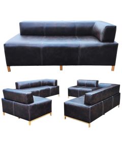 LEO-10C - 10 Places - Chocolate Leo Luxury Leather sofa, Very Solid - MAM1902600508