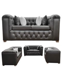 CHE-6FC - 6 Places - Chesterfield Grey Leather Sofa, Very Solid -  MAM11052021001