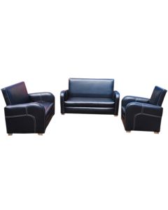 VIC-6B - 6 Places - Black VICTOR Leather Sofa Of Royal Class, Very Comfortable- MAM1805201401