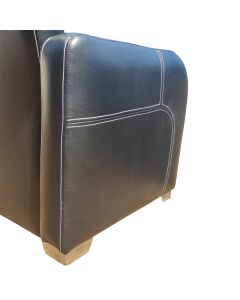 VIC-2B - 2 Places Black VICTOR Leather Couch Of Royal Class, Very Comfortable- MAM1805201421