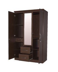 WDB - 3 Doors Wardrobe Executed in Wood  Formica with Mirror - MAM20211611005
