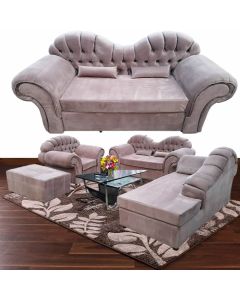 DEL - FAA - Modern Brown Delphine Velour Sofa Set,100 Percent PH7 Foam, Very Comfortable - MAM19022008