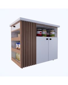 Compact Kitchen Island with Storage & Side Shelves | Maimo Furniture-MAM211020252