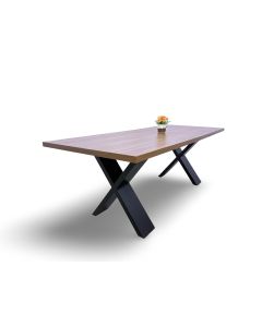 Rectangular Formica Dining Table with Black X-Metal Legs – Modern Family & Office Table by Maimo Furniture-MAM112520253