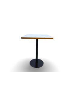 Square Formica Dining Table with Black Round Metal Base – Modern Café & Home Table by Maimo Furniture-ARM112520252