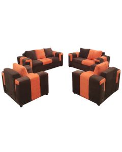 ELM - FCO - Modern ELMO Chocolate  Orange Comfortable Velour Sofa - MAM19022022