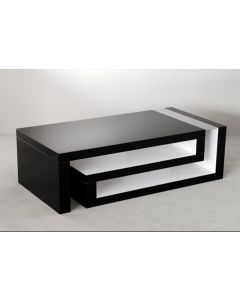 Modern Black & White Rectangular Center Table with Storage MAM17102025005