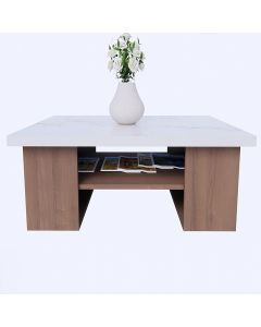 Modern Marble Coffee Table with Wooden Base – MAIMO Furniture MAM171020250018