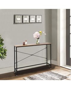 Slim console table with metal frame and wooden top MAM2804253940