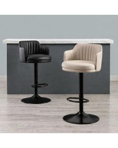 Modern Upholstered Swivel Bar Chair with Armrest – Kitchen Island High Chair by Maimo Furniture-MAM20261807