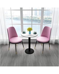 Modern 2-Seater Dining Set with Marble Round Table & Pink Chairs | Maimo Furniture MAM2025110507
