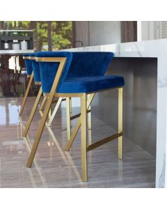 Luxury Island Stool with Wrapped Backrest & Metal Accents | Maimo Furniture Cameroon MAM11011202514
