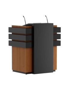 Wood & Black Podium with Drawer – Modern Presentation Podium by Maimo Furniture MAM3010202508