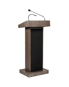 Modern Wooden Podium with Microphone & Storage Shelves – Maimo Furniture MAM3010202513