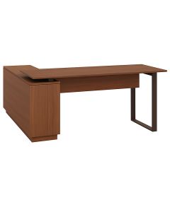 L-Shaped Executive Office Desk with Side Storage – Walnut Formica | Maimo Furniture  MAM07112025002