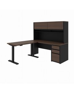 L-Shaped Office Desk with Hutch & Drawers – Executive Workspace | Maimo Furniture MAM07112025006