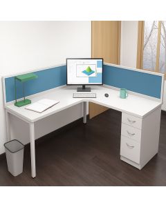 Modern L-Shape Workstation Desk with Privacy Panel | MAIMO Furniture MAM07112025011