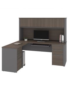 L-Shape Office Desk with Hutch – Workstation with Drawers & Storage by MAIMO Furniture MAM071120250124