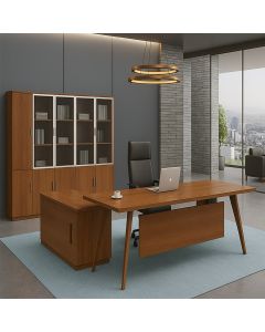 Executive Office Desk Set – Modern Director Desk with Side Cabinet | MAIMO Furniture MAM07112025018
