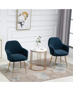 Modern Velvet Lounge Chairs with Round Coffee Table – 2-Seater Relax Set | Maimo Furniture MAM2025110502