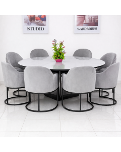 Round 8-Seater Dining Table Set – Luxury Modern Dining Set by Maimo Furniture-MAM20261816