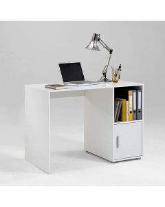White Compact Study Desk – Modern Desk with Storage Cabinet by Maimo MAM2910202504