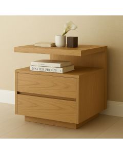 Stylish Bedside Cupboard with 2 Drawers & Open Space – Bedroom Storage MAM22102025007