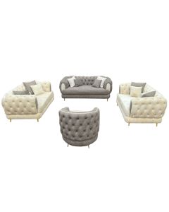 TES -  Places Tufted TELSON Sofa Set In Velvet Finishing - MAM20232906005