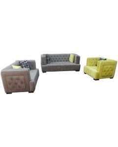 REW - 6 Places Modern REWARD Grey  Yellow Velvet Sofa - MAM20211911094