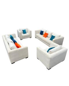 CTS- 6CW - 6 Places - Cream White Cletus Velvet Sofa,  Very Comfortable - MAM20223105001