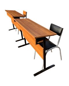 SCH - 2CC - Modern 2-Seater Francis Pro Desk and Chairs Executed in Wood, Formica And Metal - MAM202326051001