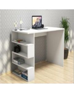 White Study Desk with Side Shelves – Modern Compact Desk by Maimo Furniture MAM2910202521