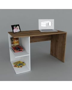 Walnut and White Study Desk with Shelves – Modern Compact Desk by Maimo Furniture MAM2910202524