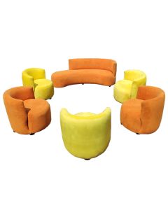 BAN - 9OY - 9 Places - Banana Shape Orange  Yellow Velvet Sofa,  Very Comfortable - MAM2021312023