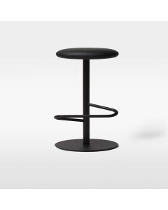 Minimalist Black High Chair with Pedestal Base | Modern Bar Stool MAM20102025008