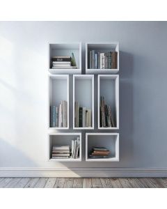Wall-Mounted Modular Book Shelve with Vertical and Horizontal Compartments | Maimo Furniture Cameroon-MAM2210202516